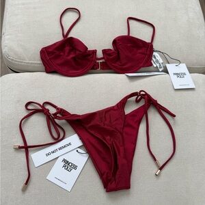 princess polly shine underwire bikini set